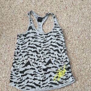 Fox Gray and Black V-Neck Top